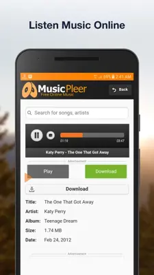 MusicPleer - Free Online Music App android App screenshot 1